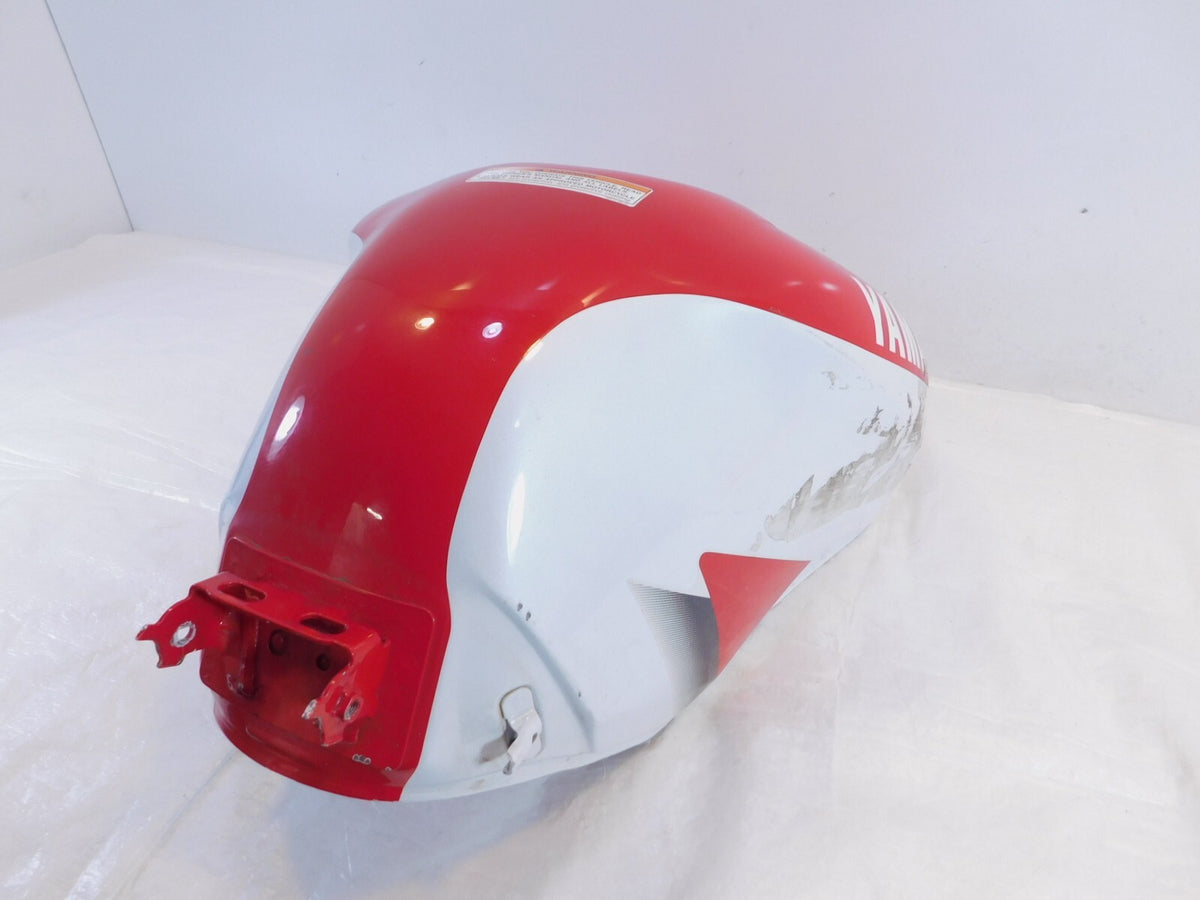 1999-2002 Yamaha YZFR6 YZF R6 Red White Gas Petrol Fuel Tank Reservoir - Dented - C3 Cycle
