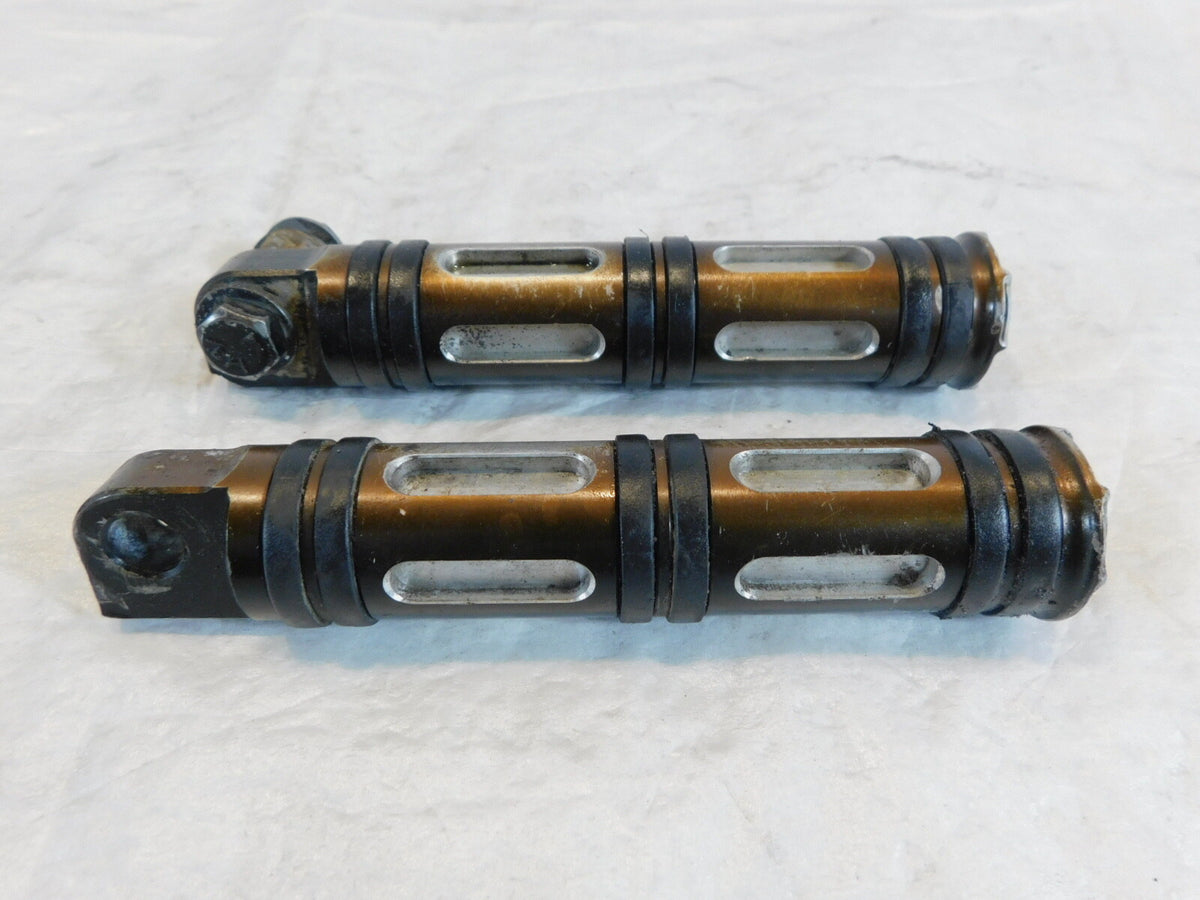 Harley Touring FXR Dyna Sportster & Softail Metal Ringed Footpegs Footrests - C3 Cycle