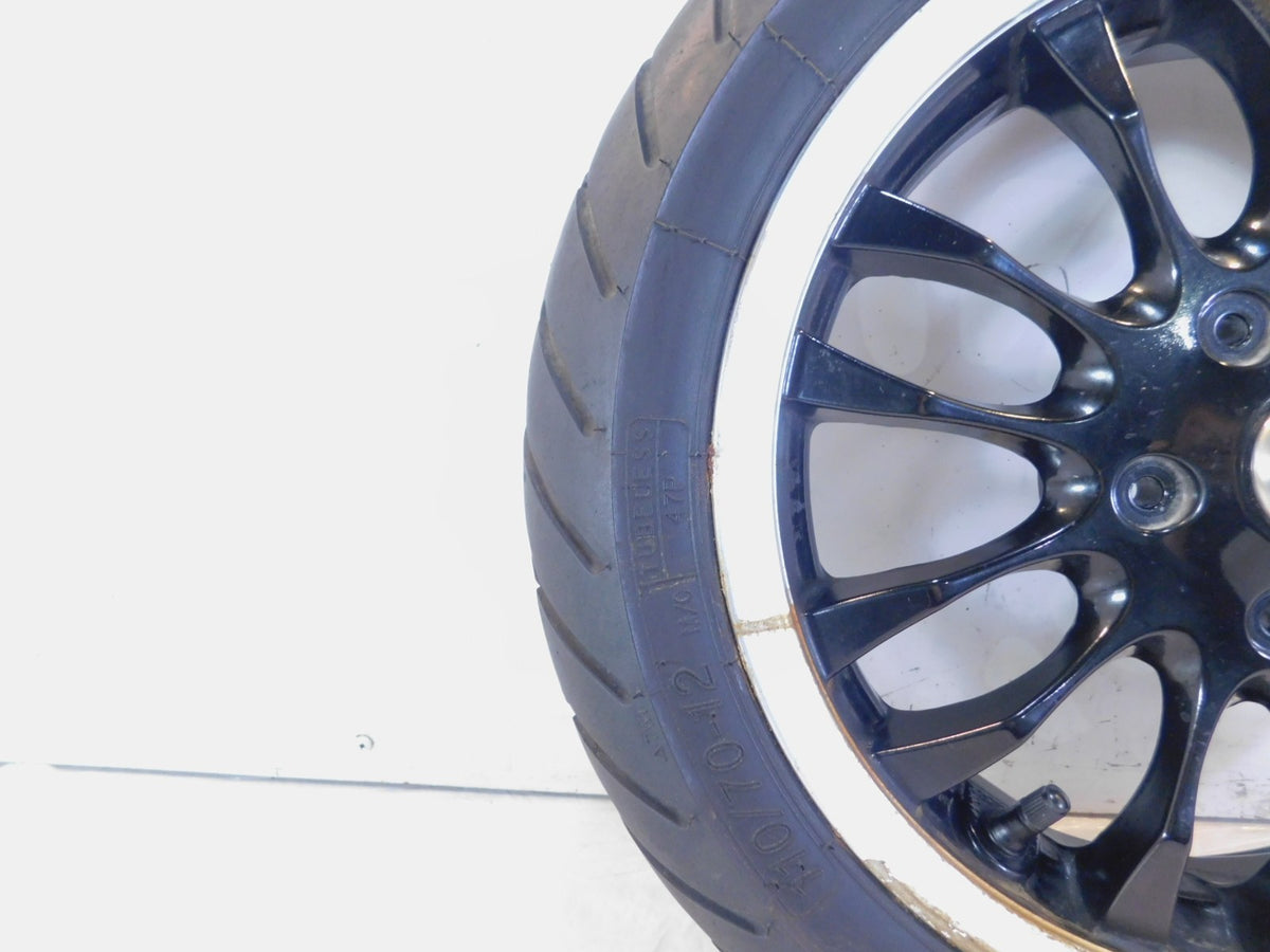 Piaggio Vespa Sprint 50 125 150 Black Spoked Front Wheel Rim w/ Tire 12x3 - C3 Cycle