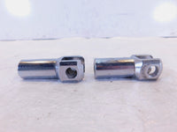 Harley Davidson Softail Chrome Passenger Footpeg Peg Bracket Mount Supports Pair - C3 Cycle