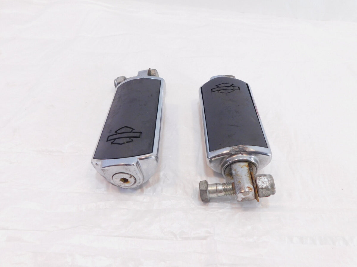 Harley Touring FXR Dyna Sportster & Softail Black & Chrome Footpegs Footrests - C3 Cycle