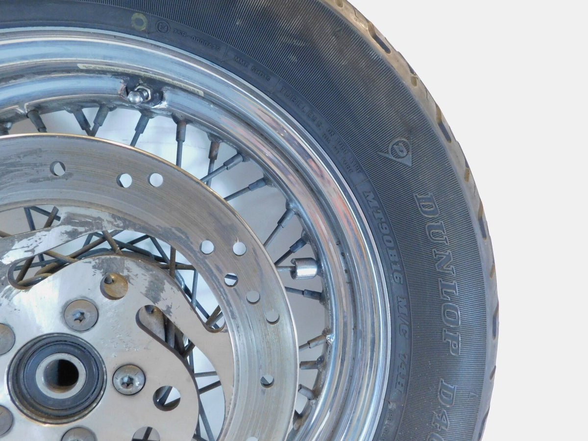 Harley Davidson Dyna Sportster & Softail Laced 16" Rear Wheel Rim & Tire Chrome - C3 Cycle