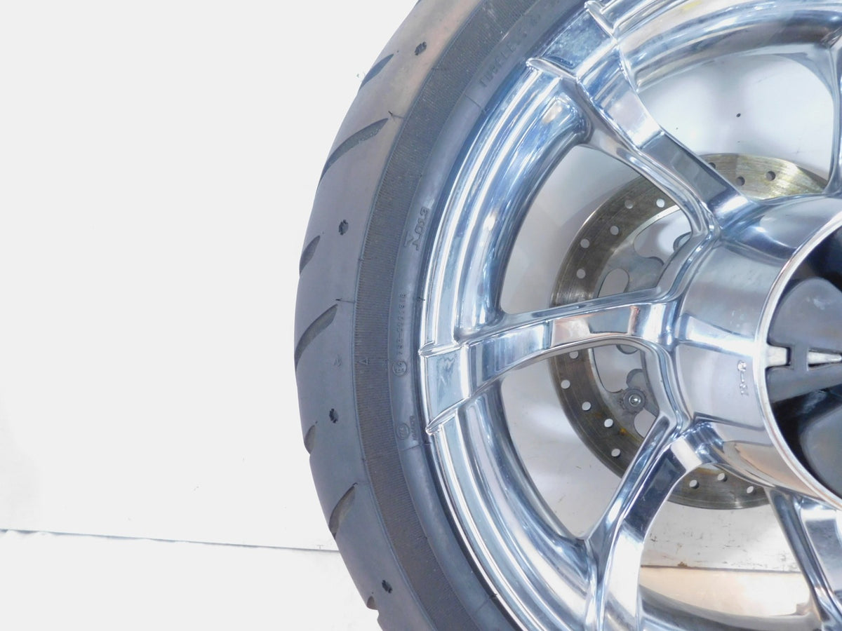 Harley Screamin Eagle CVO Street Glide & Road King Chrome Rear Wheel Rim & Tire - C3 Cycle