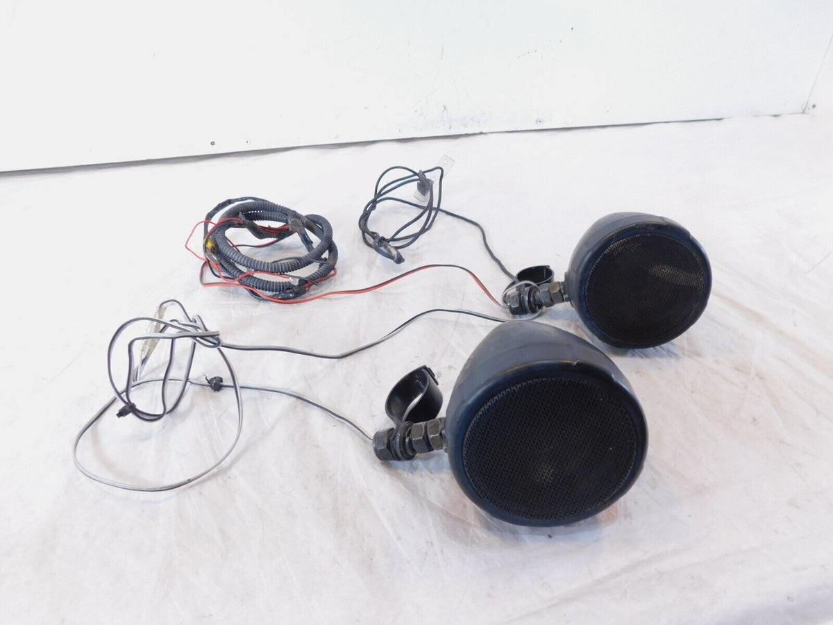 2008 08 Victory Vision Front Left/Right Handlebar Handle Bar Speakers w/ Clamps - C3 Cycle