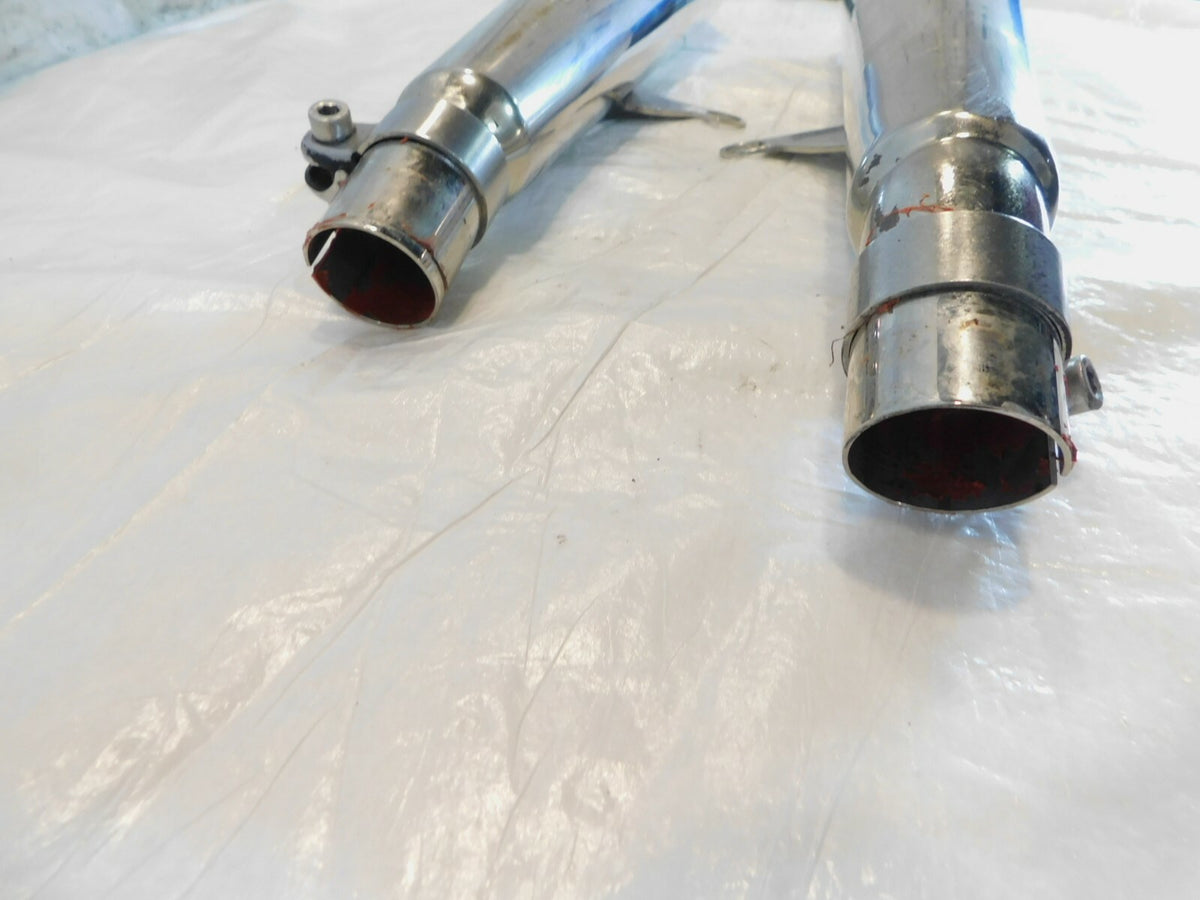 2015 & 2016 Triumph Thruxton 900 Left/Right Rear Exhaust Muffler Pipes - Dents - C3 Cycle