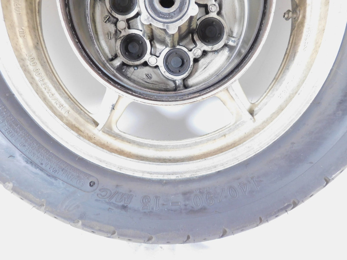 1984-1999 Yamaha Virago 750 1000 1100 XV700 XV750 Silver Rear Wheel Rim & Tire - C3 Cycle