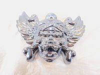 Harley Davidson Touring Road King & Softail Chrome Skull & Wings Horn Cover - C3 Cycle