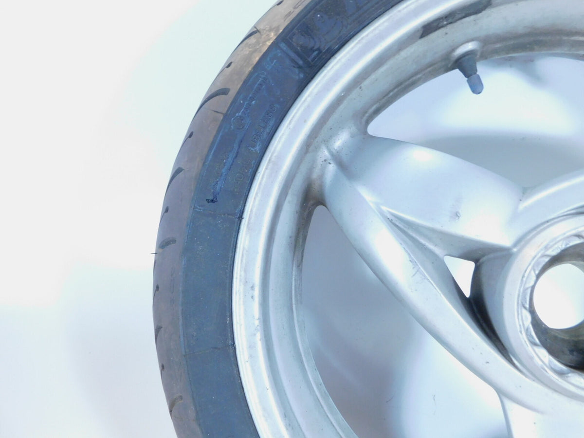 2001-2005 BMW Scarver F650 CS F650CS Silver Rear Wheel Rim & Tire - 36317681009 - C3 Cycle