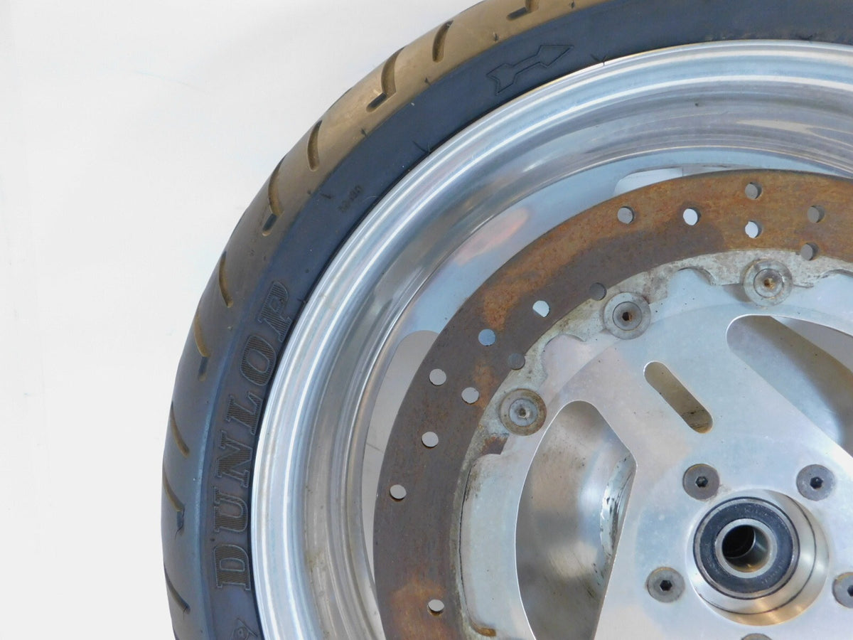 1995 & 1996 Buell M2 Thunderbolt Marchesini Silver Front Wheel Rim & Tire - C3 Cycle
