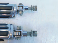 Pair Harley Touring Dyna Sportster & Softail Chrome & Rubber Footpeg Footrests - C3 Cycle