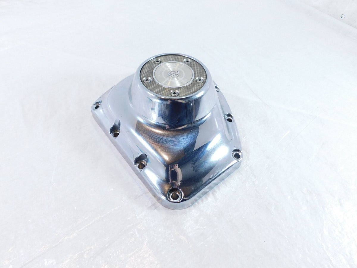 Harley Twin Cam Touring Softail Dyna Chrome Logo Right Engine Cam Gear Cover - C3 Cycle