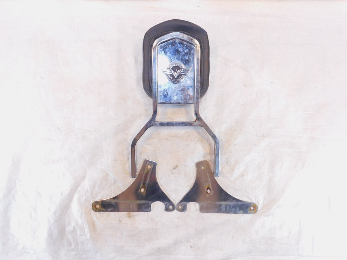 Kawasaki VN800 Vulcan 800 Classic Chrome Rear Backrest Sissybar & Mount Brackets - C3 Cycle