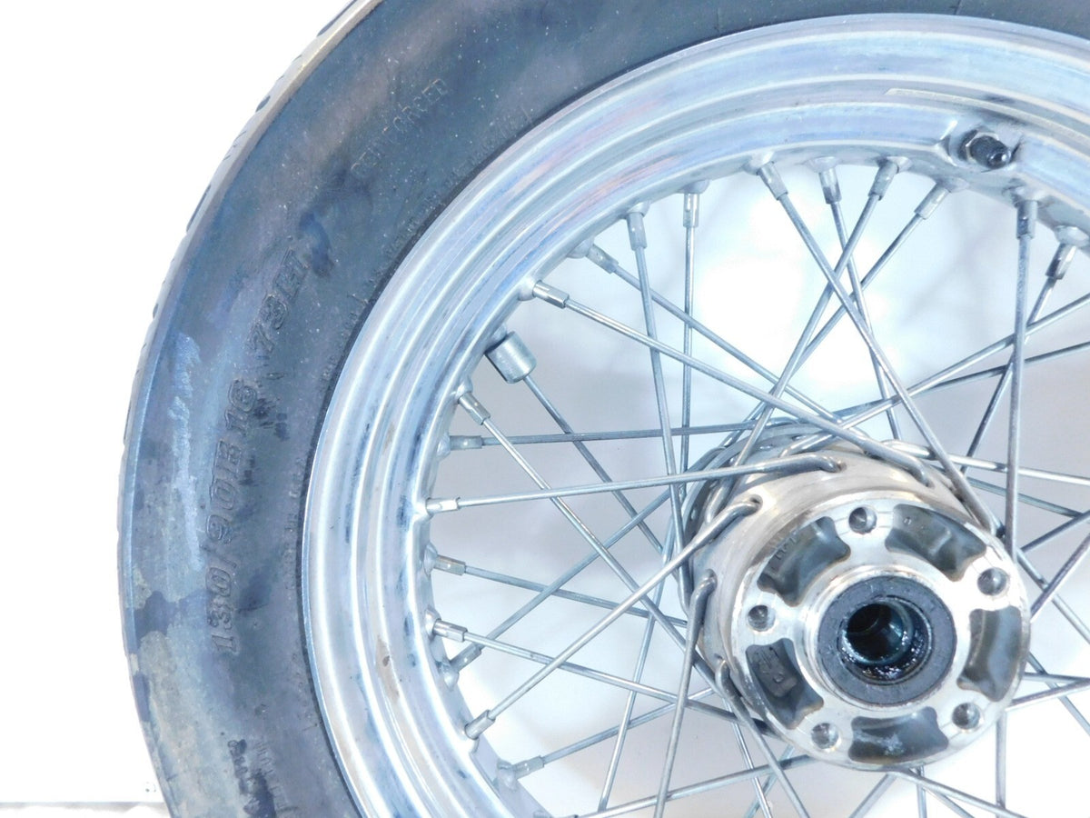 Harley Dyna Softail & Sportster 883 & 1200 Chrome Laced Rear Wheel Rim & Tire - C3 Cycle