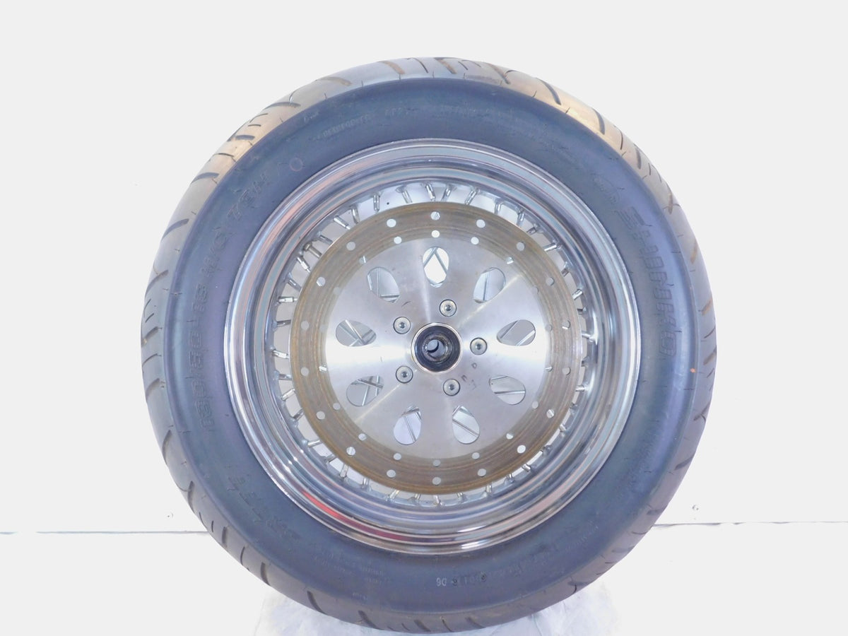2000 2001 2002 & 2003 Indian Gilroy Scout Chrome Laced Rear Wheel Rim - Bent - C3 Cycle