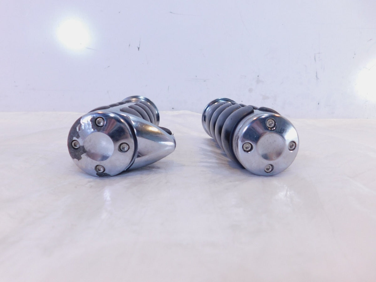 Harley Davidson Touring Dyna Sportster Softail Chrome Pair Handlebar Hand Grips - C3 Cycle