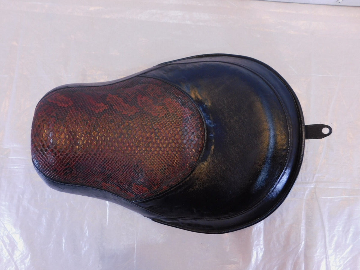 Harley Davidson Dyna FXDB Street Bob Black & Red Snakeskin Front Rider Seat - C3 Cycle