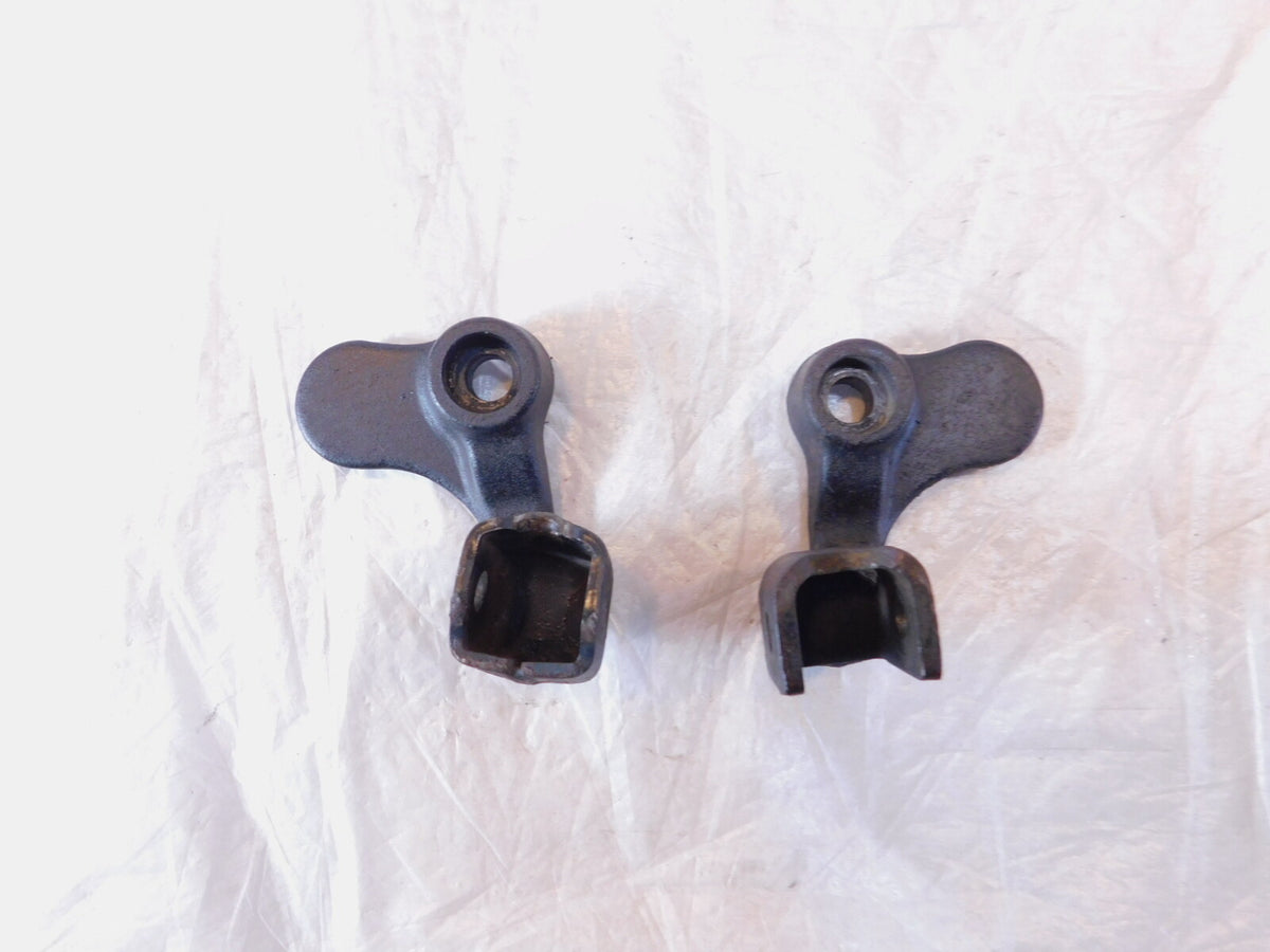 1983 83 Honda GL650 Silverwing 650 Front Driver Black Footpeg Peg Mount Brackets - C3 Cycle