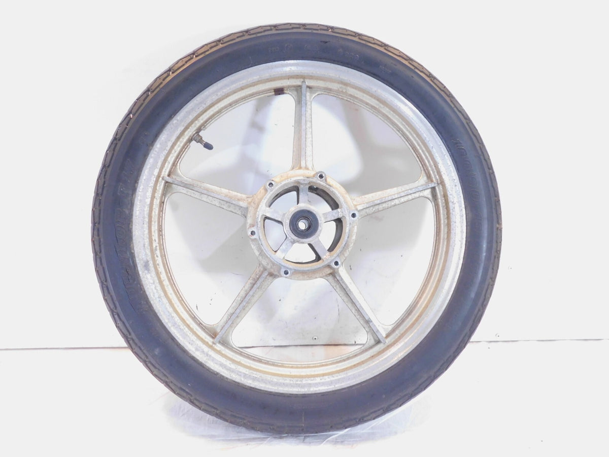 1990-1997 90-97 Yamaha Virago 750 XV750 Silver Cast Front Wheel Rim & Tire - C3 Cycle