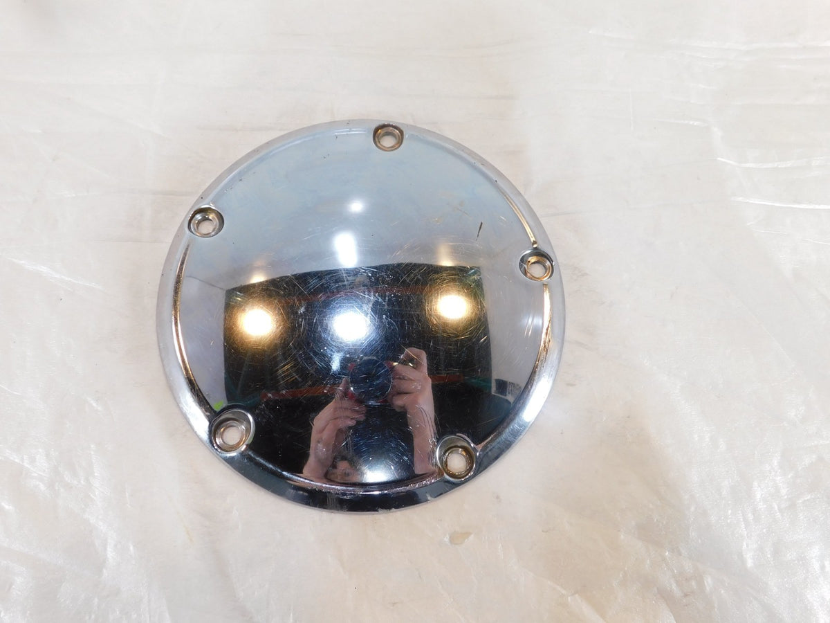 Harley Davidson Twin Cam Dyna & Softail Left Engine Chrome Derby Clutch Cover - C3 Cycle