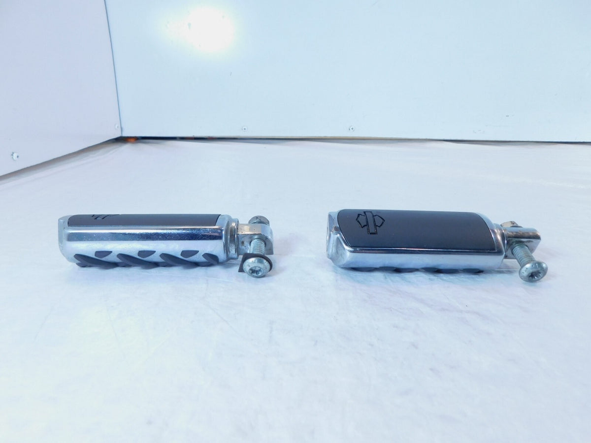 Harley Touring FXR Dyna Sportster & Softail Black & Chrome Footpegs Footrests - C3 Cycle