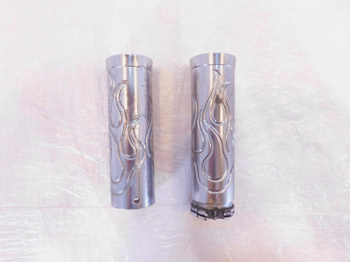 Harley Davidson Dyna Sportster & Softail Chrome Left Right Handlebar Hand Grips - C3 Cycle
