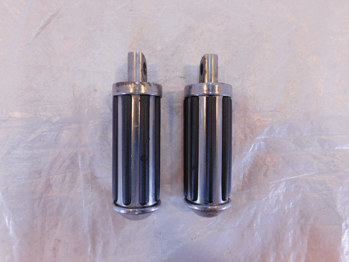 Pair Harley Touring FXR Dyna Sportster & Softail Black ISO Peg Footpeg Footrests - C3 Cycle