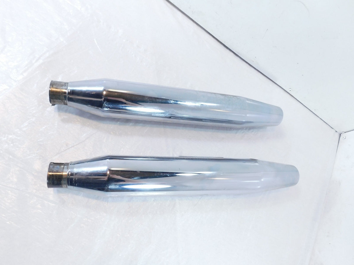 Harley Davidson Dyna Super Glide & Low Rider Chrome Exhaust Header Pipe Mufflers - C3 Cycle