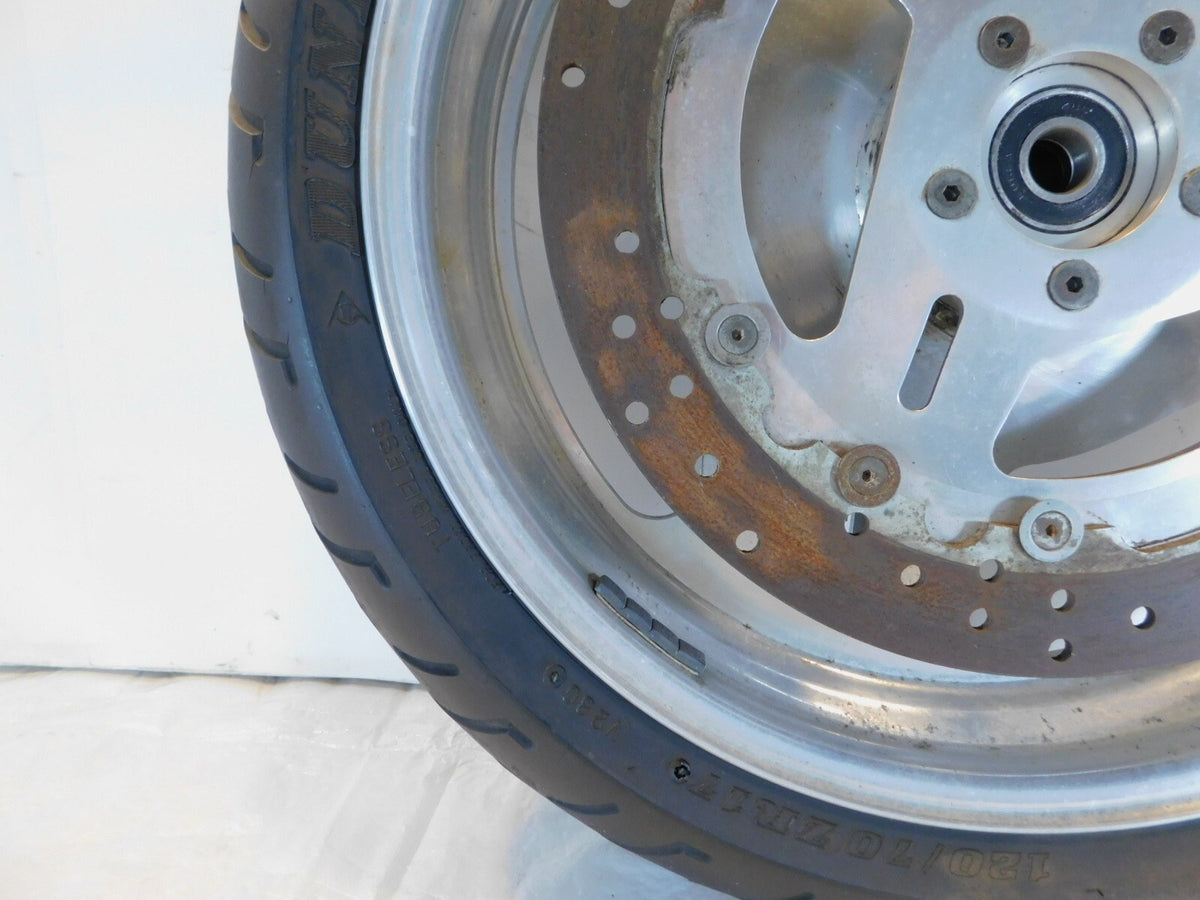 1995 & 1996 Buell M2 Thunderbolt Marchesini Silver Front Wheel Rim & Tire - C3 Cycle