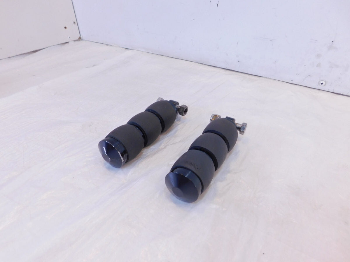 Pair Harley Touring FXR Dyna Sportster & Softail Black ISO Peg Footpeg Footrests - C3 Cycle