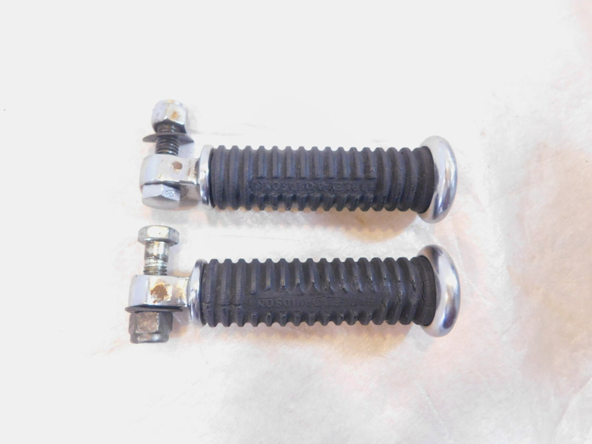 Harley Davidson FXR Dyna Sportster & Softail Black Rubber Footpegs Footrests - C3 Cycle