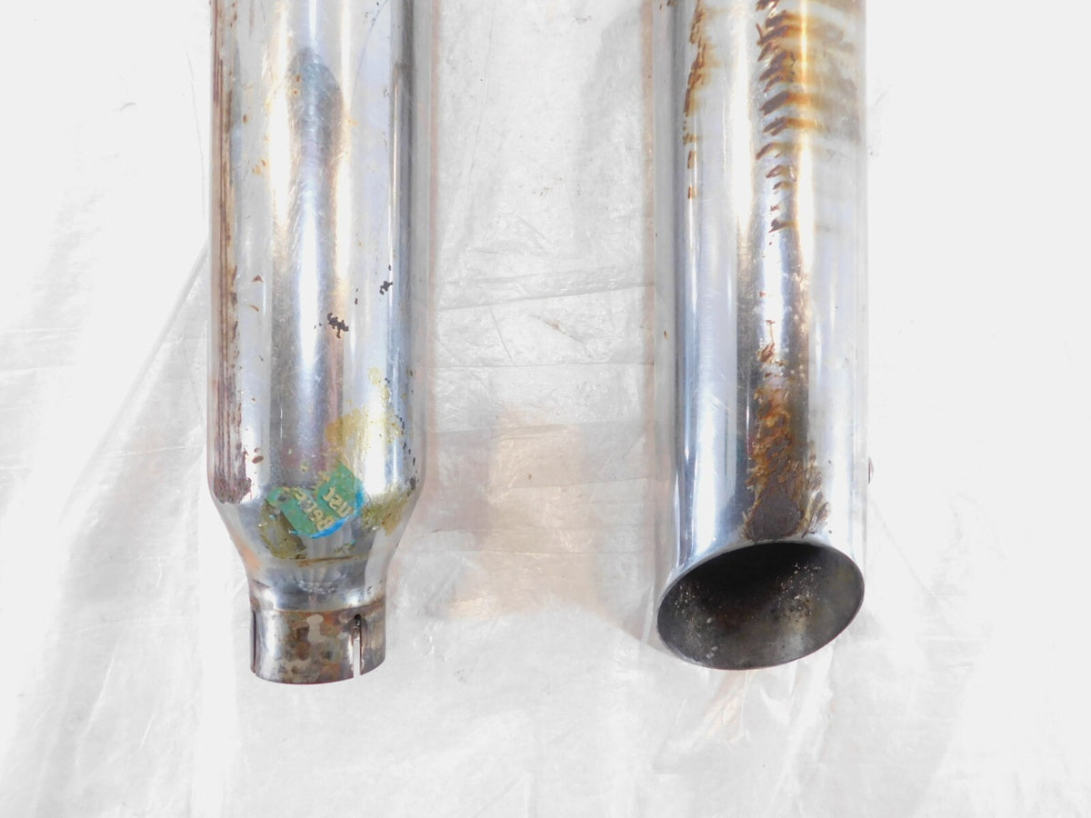 2009 Harley Davidson Dyna FXDB Street Bob Pair Chrome Exhaust Pipe Mufflers - C3 Cycle