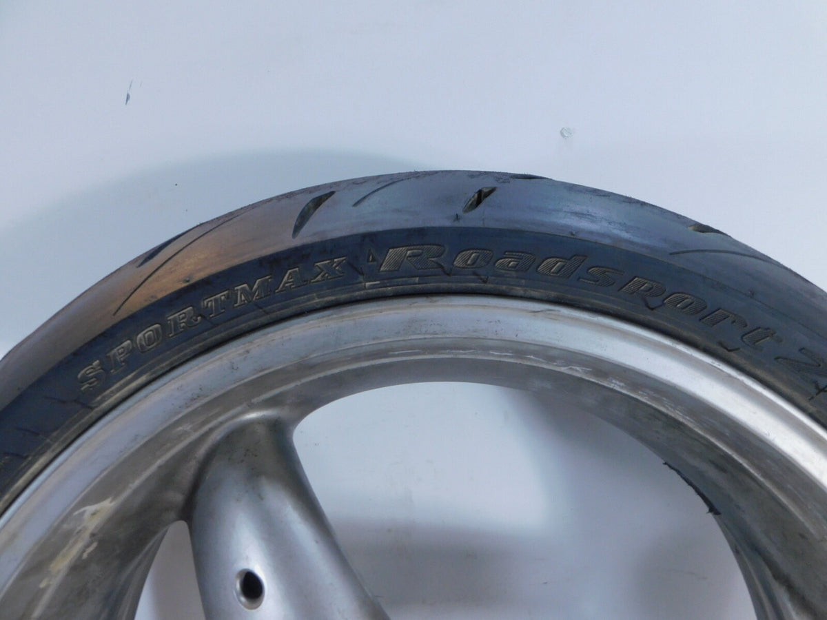 Triumph Daytona 955i & Speed Triple Sprint Silver Rear Wheel Rim & Tire T2015213 - C3 Cycle