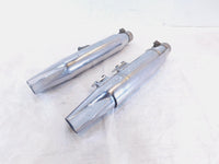 Harley Softail Heritage Classic Fishtail Chrome Front Rear Exhaust Pipe Mufflers - C3 Cycle
