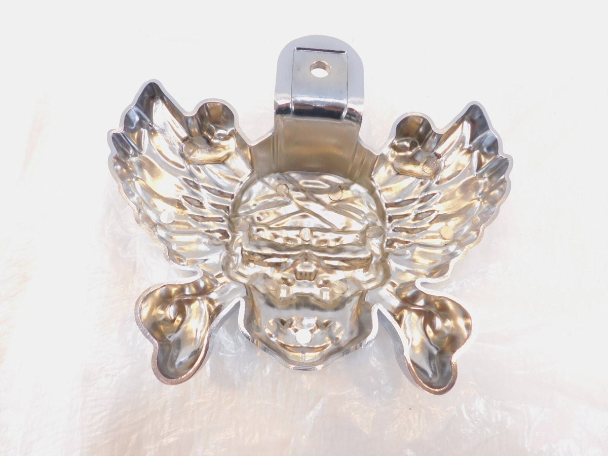 Harley Davidson Touring Road King & Softail Chrome Skull & Wings Horn Cover - C3 Cycle