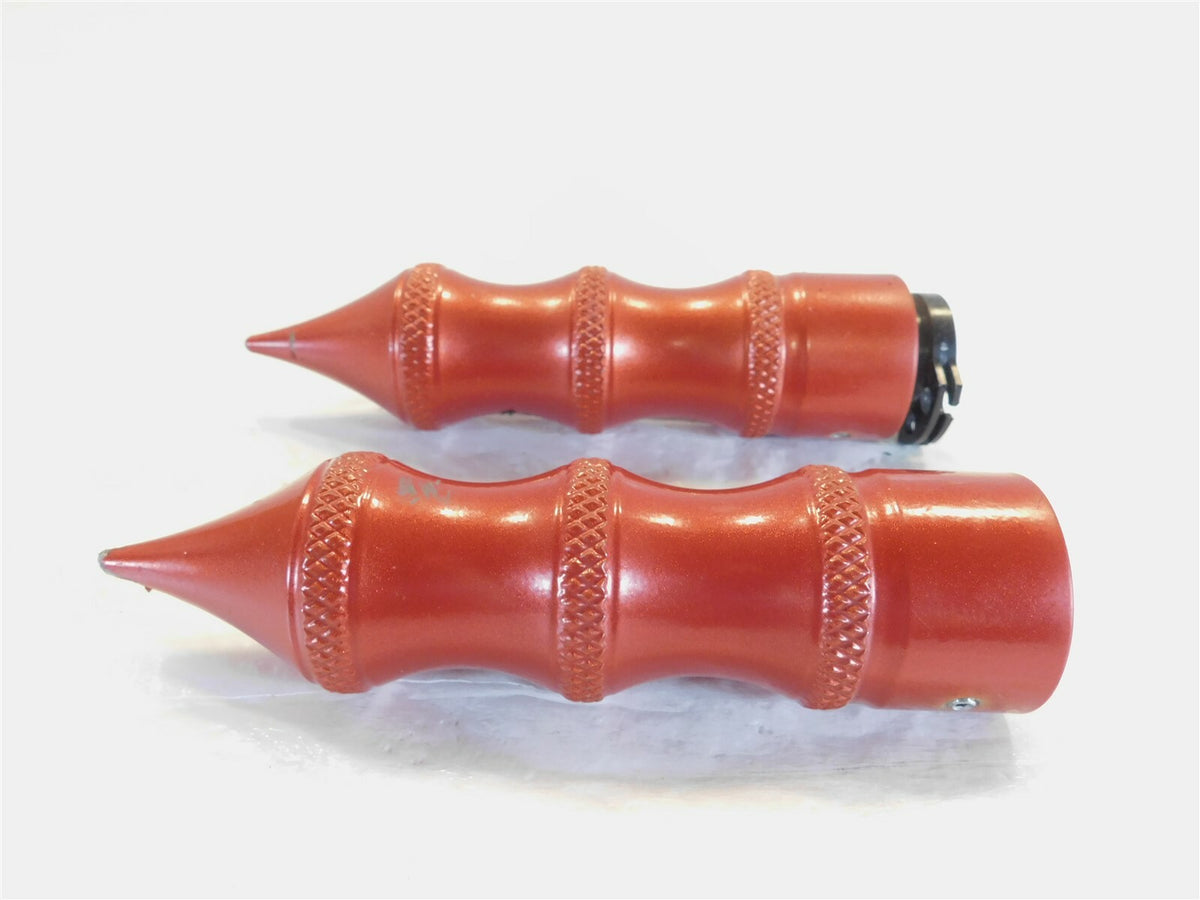 06 Vulcan 900 Classic Red Left & Right Handlebar Handle Bar Throttle Grip Tubes - C3 Cycle