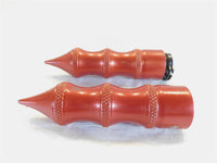 06 Vulcan 900 Classic Red Left & Right Handlebar Handle Bar Throttle Grip Tubes - C3 Cycle