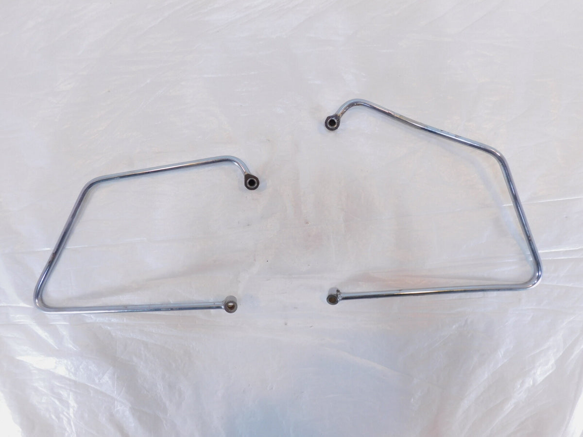 Harley Davidson Sportster 883 1200 Chrome Saddlebag Guard Rail Mount Brackets - C3 Cycle