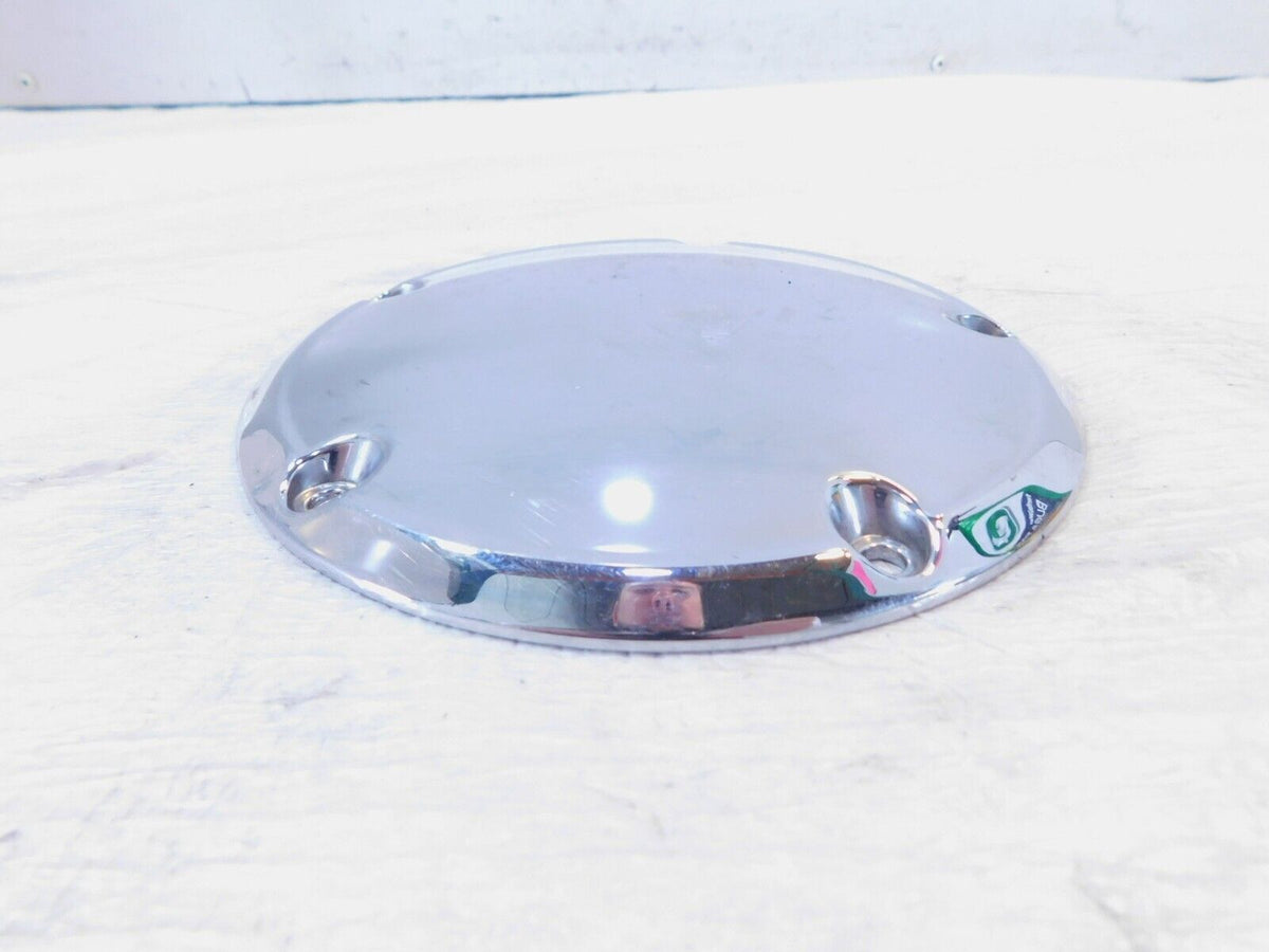 Harley Davidson Twin Cam Dyna Softail Left Engine Chrome Derby Clutch Cover - C3 Cycle
