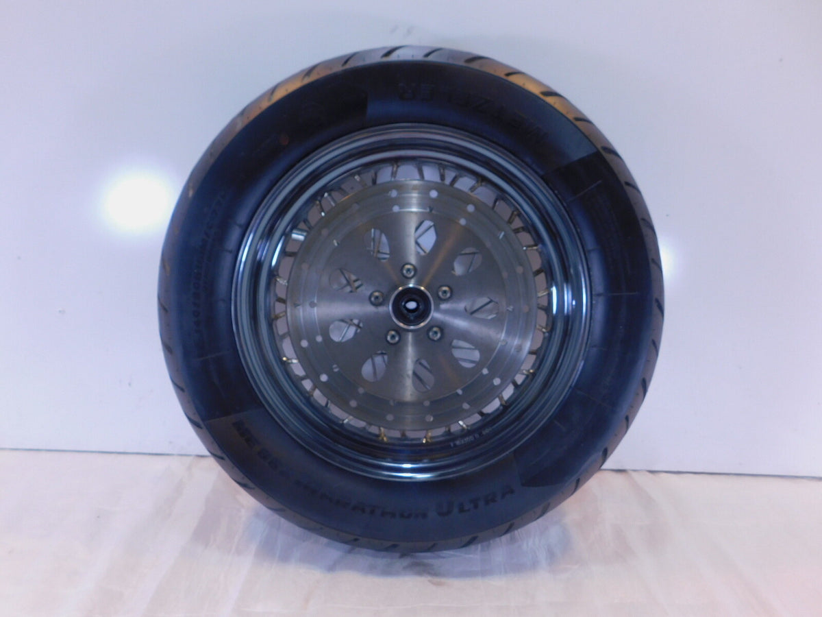 2000 2001 2002 & 2003 Indian Gilroy Scout Chrome Laced Rear Wheel Rim - Bent - C3 Cycle