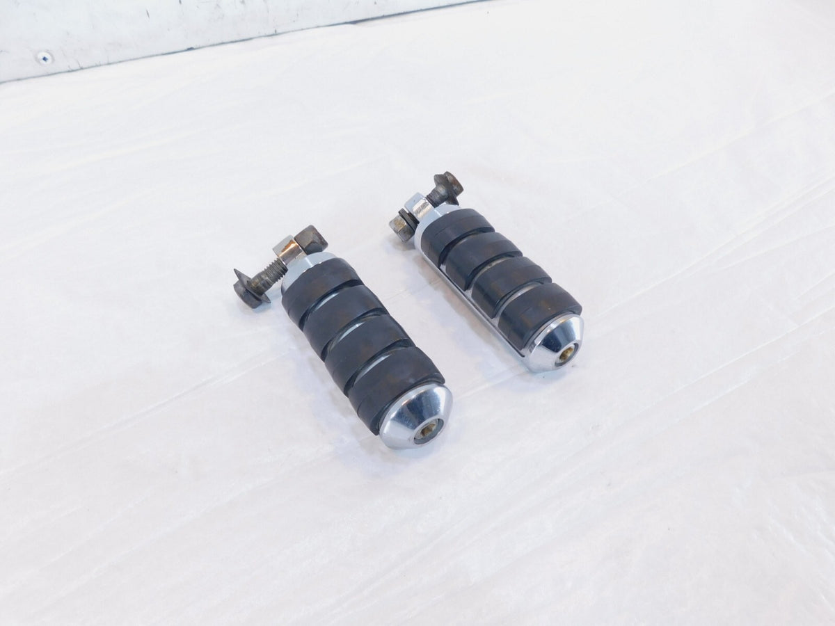 Harley Touring FXR Dyna Sportster & Softail Chrome & Rubber Footpegs Footrests - C3 Cycle
