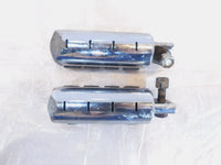 Pair Harley Touring Dyna Sportster & Softail Chrome & Rubber Footpeg Footrests - C3 Cycle