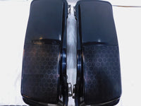 Harley Davidson Electra Glide Gray/Black Right & Left Saddlebags with Speakers - C3 Cycle