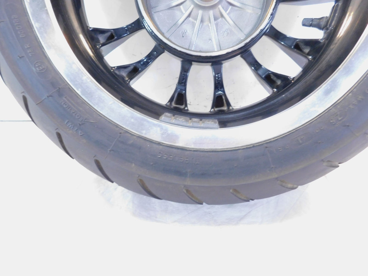 Piaggio Vespa Sprint 50 125 150 Black Spoked Rear Wheel Rim w/ Tire 12x3 - C3 Cycle