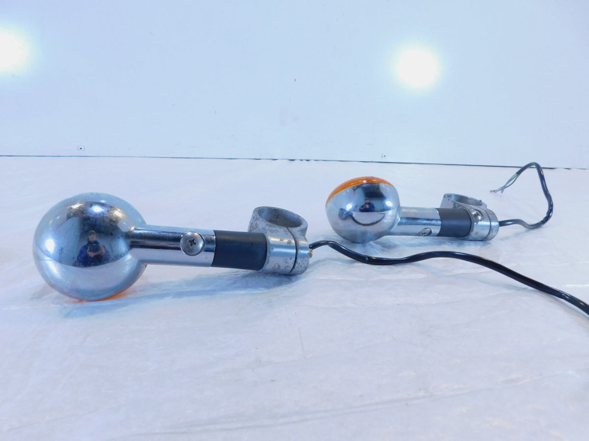 1986-2003 Suzuki Savage 650 LS650 Front Indicator Turn Signal Lights & Mounts - C3 Cycle