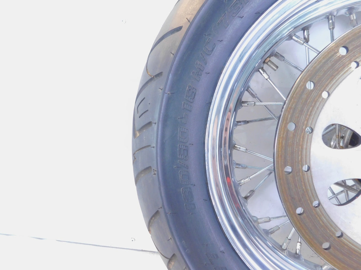 2000 2001 2002 & 2003 Indian Gilroy Scout Chrome Laced Rear Wheel Rim - Bent - C3 Cycle