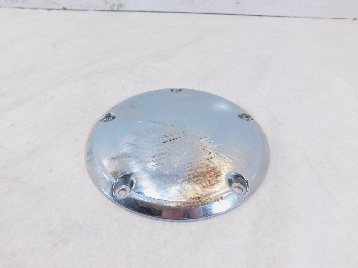 Harley Davidson Twin Cam Dyna & Softail Left Engine Chrome Derby Clutch Cover - C3 Cycle