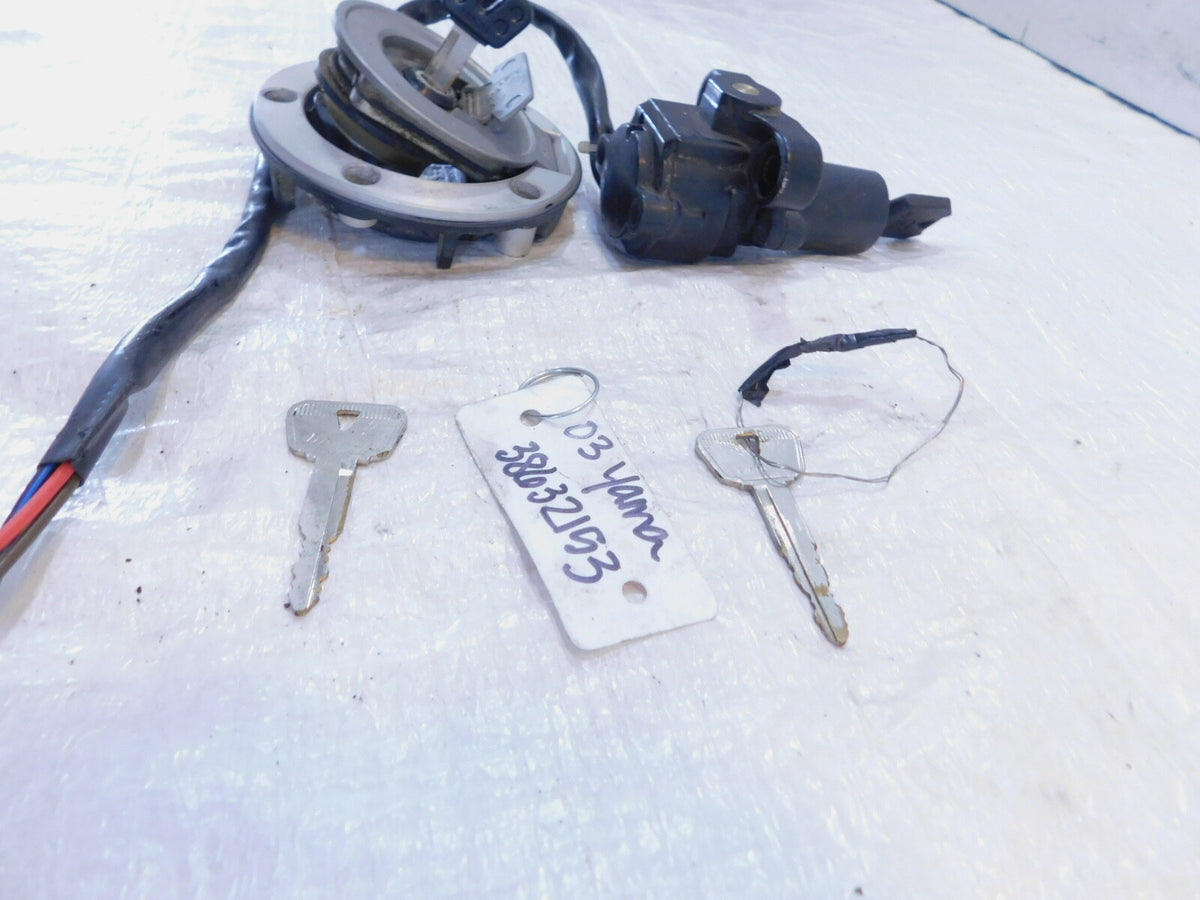 2003 Yamaha FJR1300 Ignition Key Switch Steering Lock & Gas Petrol Fuel Tank Cap - C3 Cycle