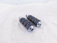 Pair Harley Touring Dyna Sportster & Softail Chrome & Rubber Footpeg Footrests - C3 Cycle