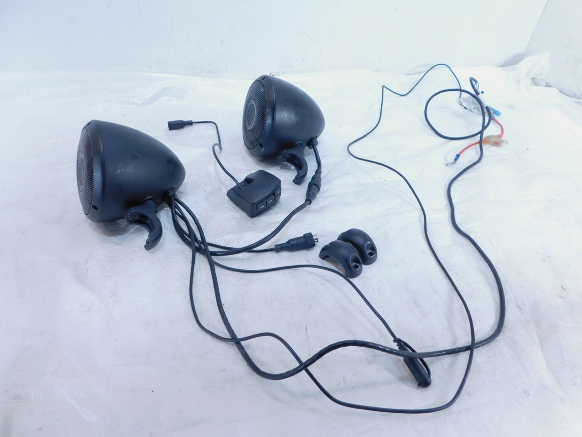 2008 08 Yamaha V-Star 650 XVS650 Custom Handlebar Clamp On Front Speakers Pair - C3 Cycle