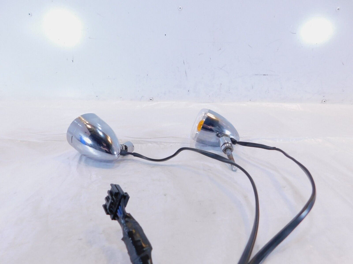 Harley Davidson Chrome Sportster Softail Dyna V-Rod Front Turn Signal Indicators - C3 Cycle